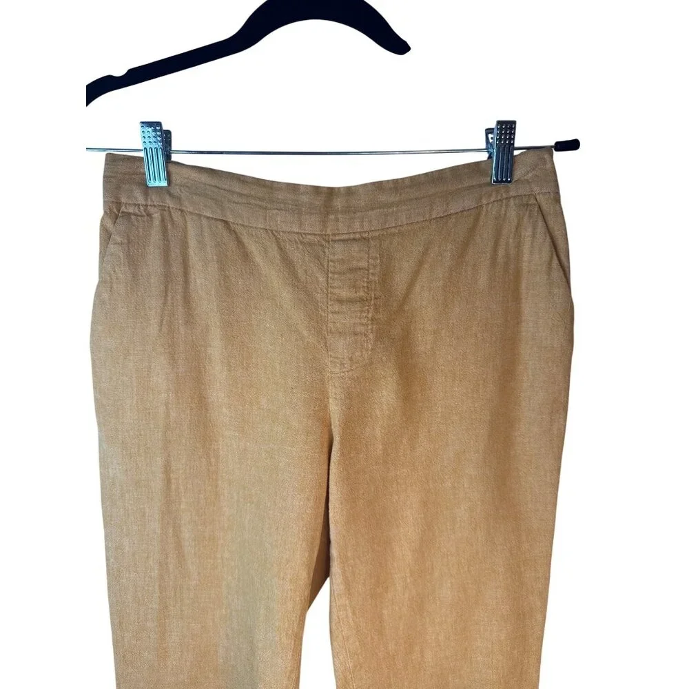 2/$30 Banana Republic Hayden Pant Womens Size 6 Yellow Linen Blend Cropped